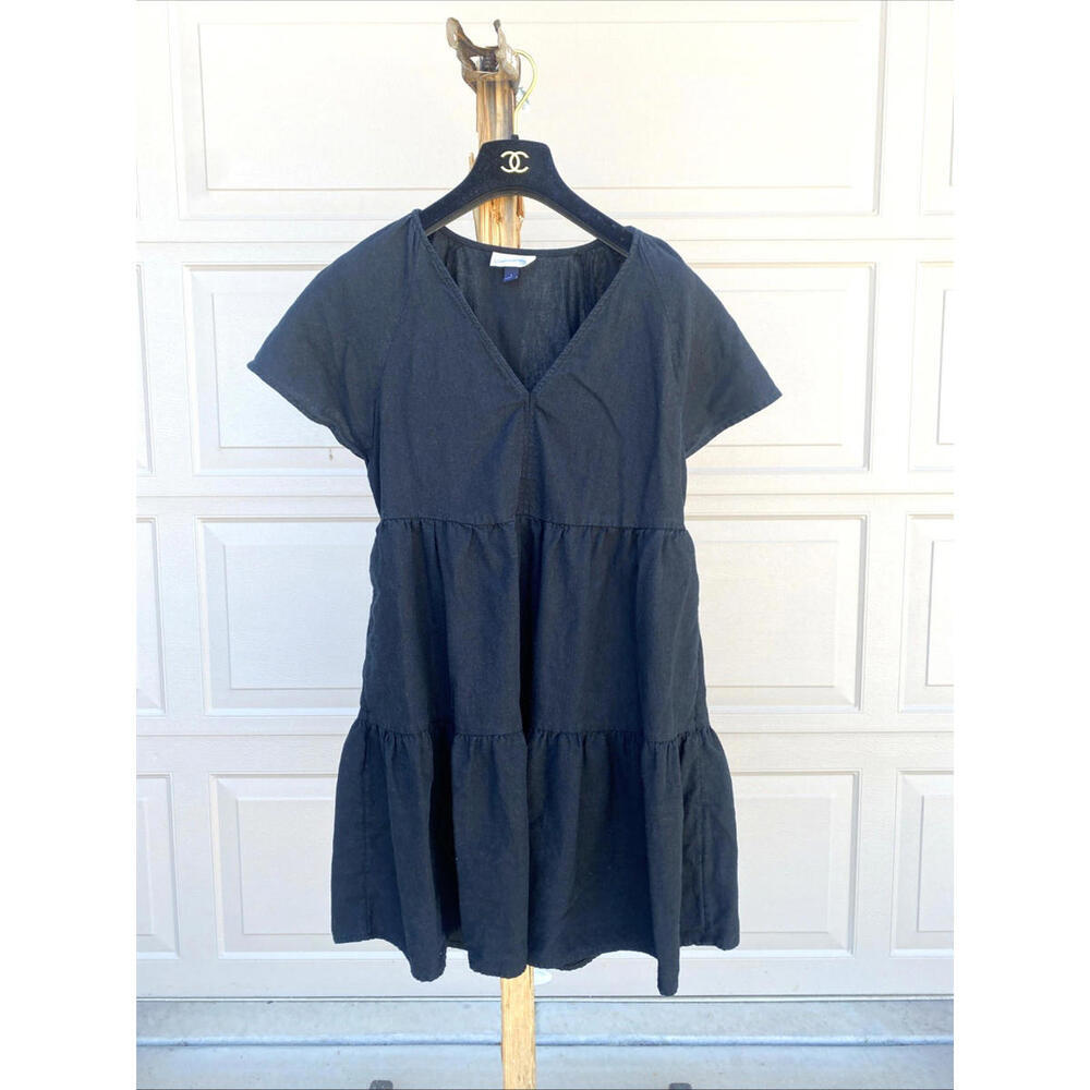 Universal Thread Flutter Short Sleeve Mini Skater Dress Black S Small - Picture 2 of 7